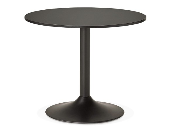 Petite table de bureau/à diner ronde ATLANTA noire - 90 cm
