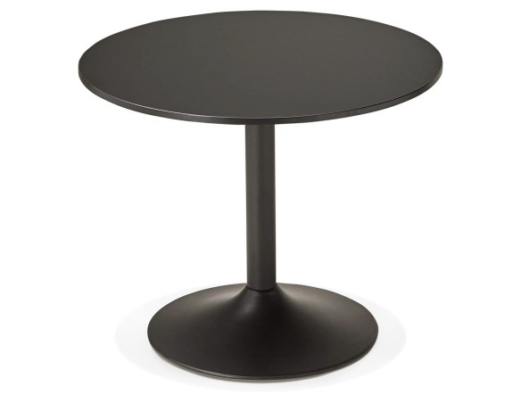 Petite table de bureau/à diner ronde ATLANTA noire - 90 cm