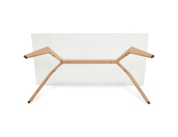 Table de salle à manger design SALTO en verre - 180x90 cm
