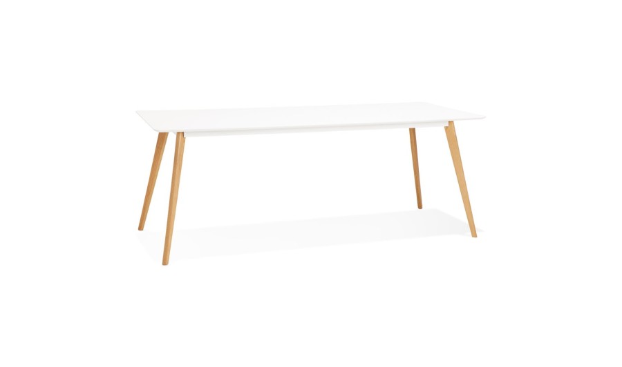 DT00560WH 5420072045054 Table à manger design MADY blanche style scandinave - 200x90 cm