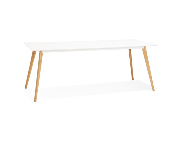DT00560WH 5420072045054 Table à manger design MADY blanche style scandinave - 200x90 cm