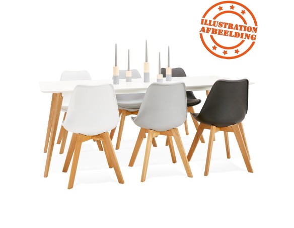 Table à manger design MADY blanche style scandinave - 200x90 cm