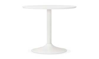 DT00640WH 5420072053578 Petite table de bureau / à diner ronde BARABAR blanche - à̃ 90 cm