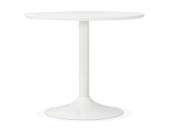 DT00640WH 5420072053578 Petite table de bureau / à diner ronde BARABAR blanche - à̃ 90 cm