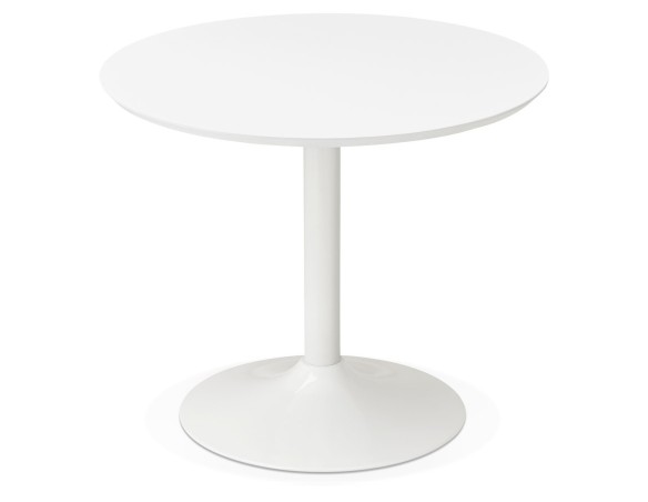 Petite table de bureau / à diner ronde BARABAR blanche - à 90 cm
