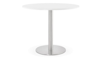 DT00720WH 5420072053738 Petite table de bureau / à diner ronde DALLAS blanche - à̃ 90 cm
