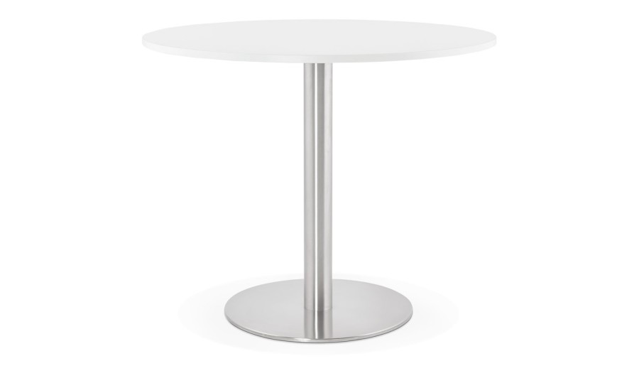 DT00720WH 5420072053738 Petite table de bureau / à diner ronde DALLAS blanche - à̃ 90 cm