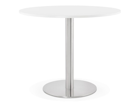 DT00720WH 5420072053738 Petite table de bureau / à diner ronde DALLAS blanche - à̃ 90 cm
