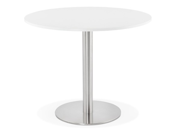 Petite table de bureau / à diner ronde DALLAS blanche - à 90 cm