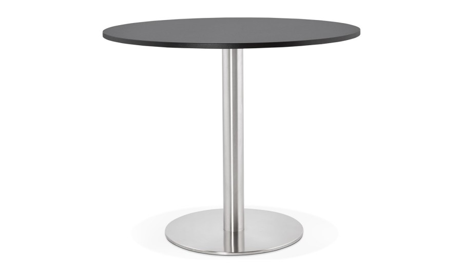 DT00730BL 5420072053752 Petite table de bureau / à diner ronde DALLAS noire - à̃ 90 cm