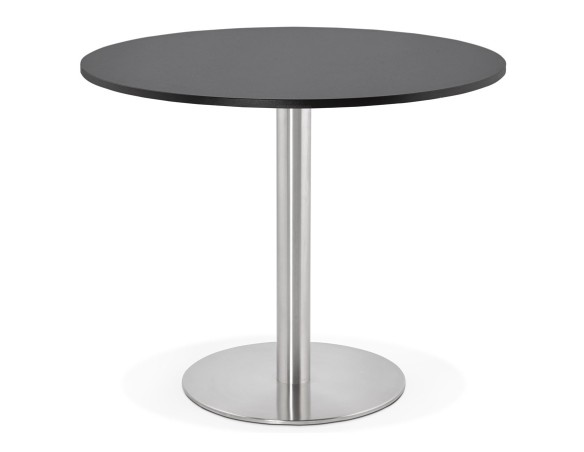 Petite table de bureau / à diner ronde DALLAS noire - à 90 cm