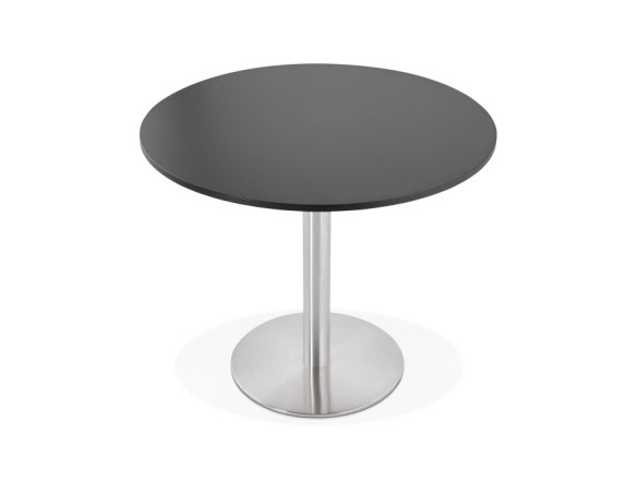 Petite table de bureau / à diner ronde DALLAS noire - à 90 cm