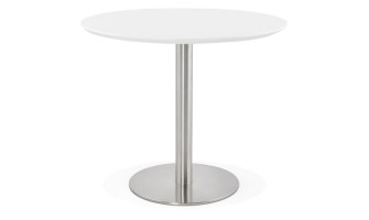 DT00740WH 5420072053776 Petite table de bureau / à diner ronde INDIANA blanche - à̃ 90 cm