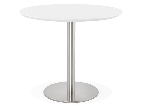 DT00740WH 5420072053776 Petite table de bureau / à diner ronde INDIANA blanche - à̃ 90 cm