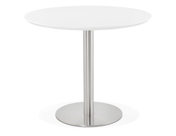 Petite table de bureau / à diner ronde INDIANA blanche - à 90 cm