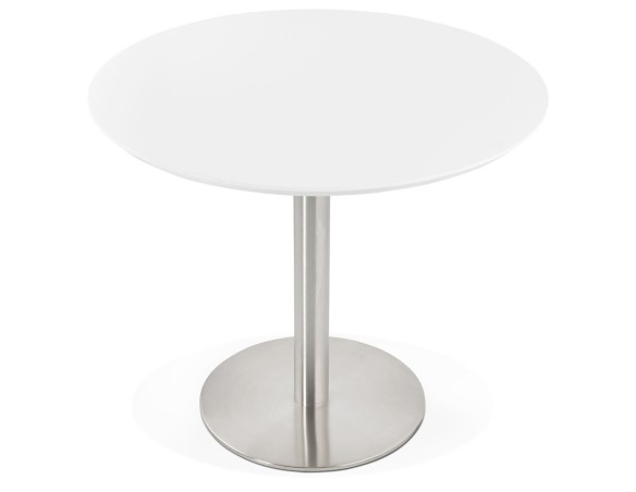 Petite table de bureau / à diner ronde INDIANA blanche - à 90 cm