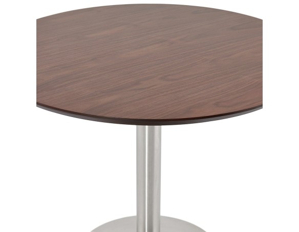 Petite table de bureau / à diner ronde INDIANA en bois finition Noyer - à 90 cm