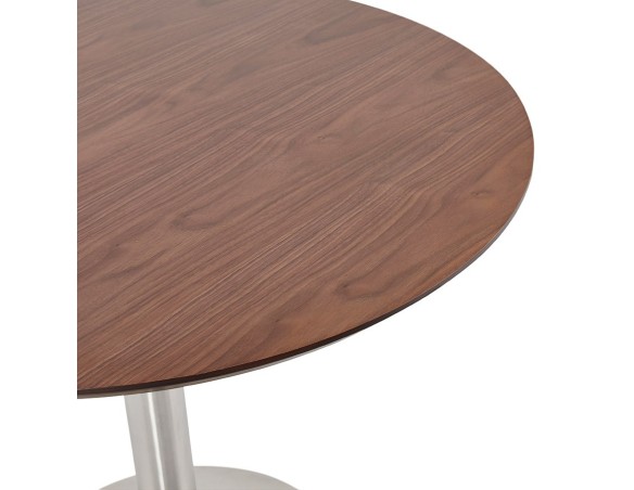 Petite table de bureau / à diner ronde INDIANA en bois finition Noyer - à 90 cm