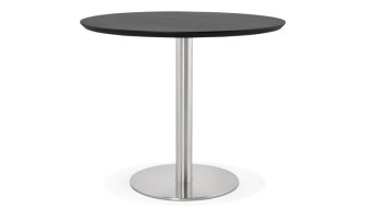 DT00760BL 5420072053813 Petite table de bureau / à diner ronde INDIANA noire - à̃ 90 cm