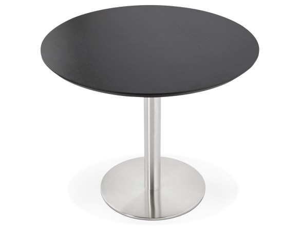 Petite table de bureau / à diner ronde INDIANA noire - à 90 cm