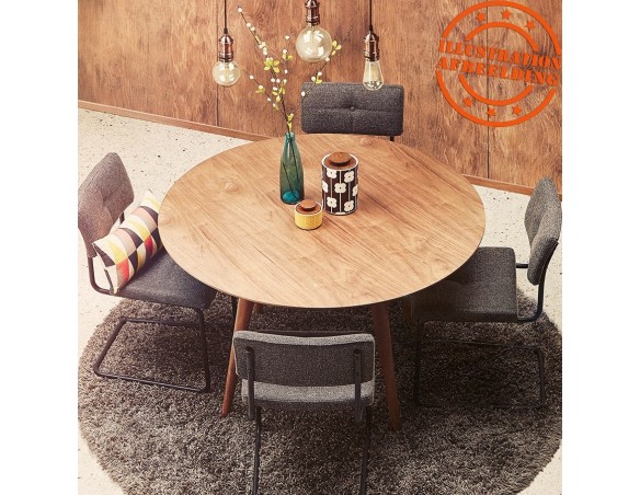 Table à dîner ronde SWEDY en bois noir - à 120 cm