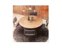 Table à dîner ronde SWEDY en bois noir - à 120 cm