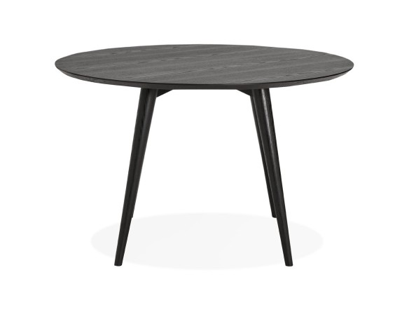 Table à dîner ronde SWEDY en bois noir - à 120 cm