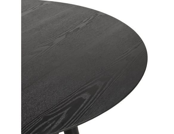 Table à dîner ronde SWEDY en bois noir - à 120 cm