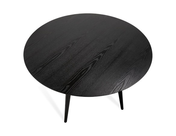 Table à dîner ronde SWEDY en bois noir - à 120 cm