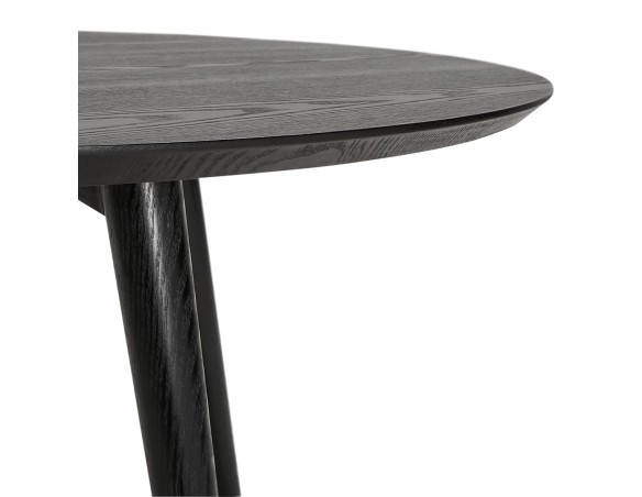 Table à dîner ronde SWEDY en bois noir - à 120 cm