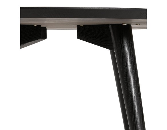 Table à dîner ronde SWEDY en bois noir - à 120 cm