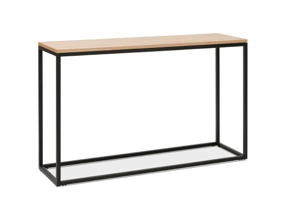 CT00940NABL 5420072087009 Table console style industriel RIVER en bois finition naturelle et métal noir
