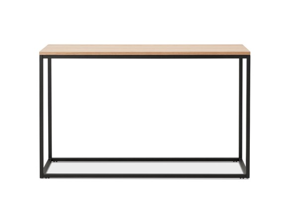 Table console style industriel RIVER en bois finition naturelle et métal noir