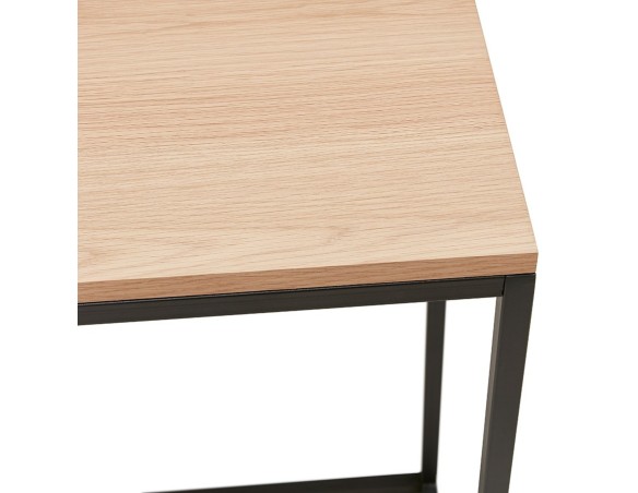 Table console style industriel RIVER en bois finition naturelle et métal noir
