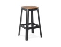 BS03430BL 5420072087849 Tabouret haut style industriel LIDYA avec structure en métal noir et assise en bois