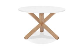 DT01560WH 5420072090047 Table ronde design MARVEL blanche et chêne massif - à̃ 120 cm