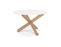 Table ronde design MARVEL blanche et chêne massif - à 120 cm