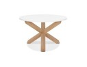 Table ronde design MARVEL blanche et chêne massif - à 120 cm