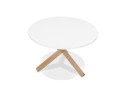 Table ronde design MARVEL blanche et chêne massif - à 120 cm