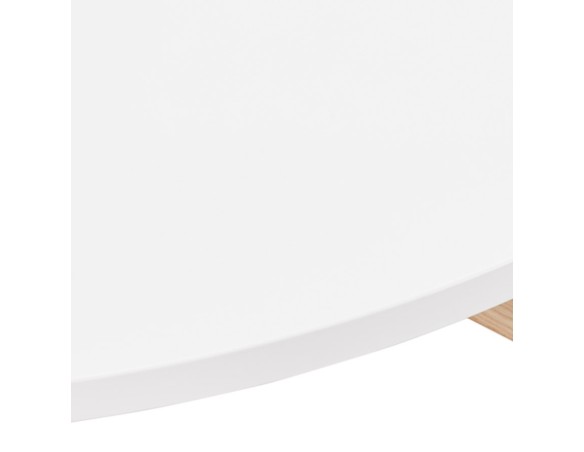 Table ronde design MARVEL blanche et chêne massif - à 120 cm