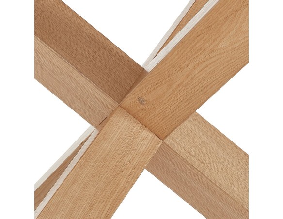 Table ronde design MARVEL blanche et chêne massif - à 120 cm