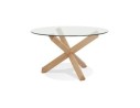 Table ronde design MAGIK en verre et chêne massif