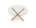 Table ronde design MAGIK en verre et chêne massif