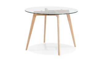 DT01940CL 5420072094809 Petite table à diner ronde ANGELA en verre transparent - à̃ 100 cm