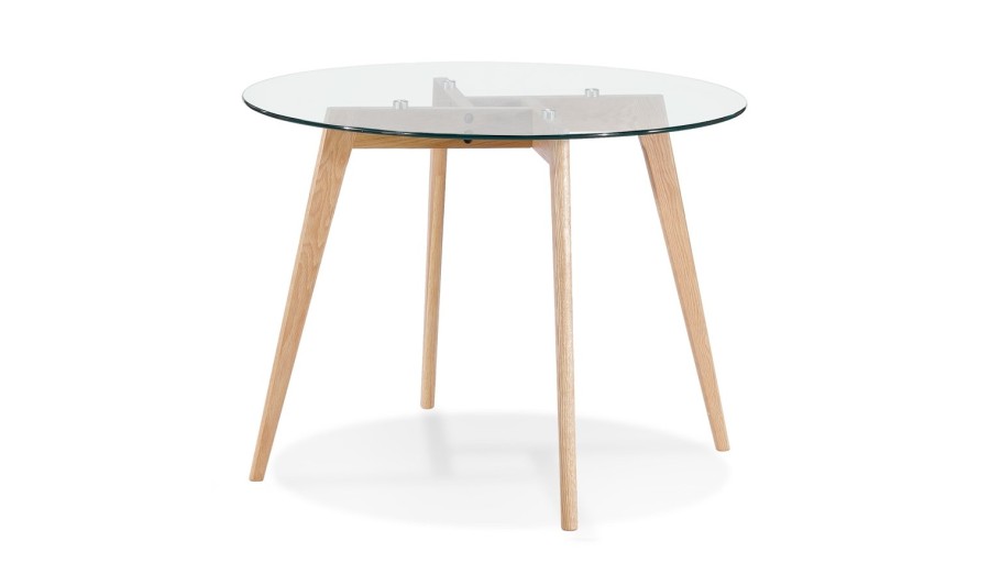 DT01940CL 5420072094809 Petite table à diner ronde ANGELA en verre transparent - à̃ 100 cm DT01940CL 5420072094809 Petite table à diner ronde ANGELA en verre transparent - à̃ 100 cm