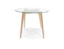 Petite table à diner ronde ANGELA en verre transparent - à 100 cm