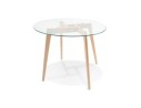 Petite table à diner ronde ANGELA en verre transparent - à 100 cm