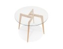 Petite table à diner ronde ANGELA en verre transparent - à 100 cm