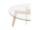 Petite table à diner ronde ANGELA en verre transparent - à 100 cm
