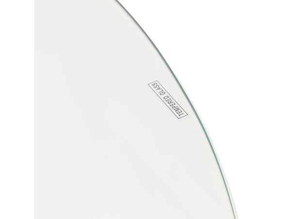 Petite table à diner ronde ANGELA en verre transparent - à 100 cm